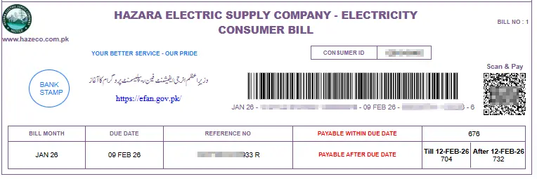 Electricity bill with Advertisement , QR Code and Due date details